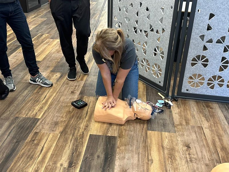 Emergency First Aid at Work training session